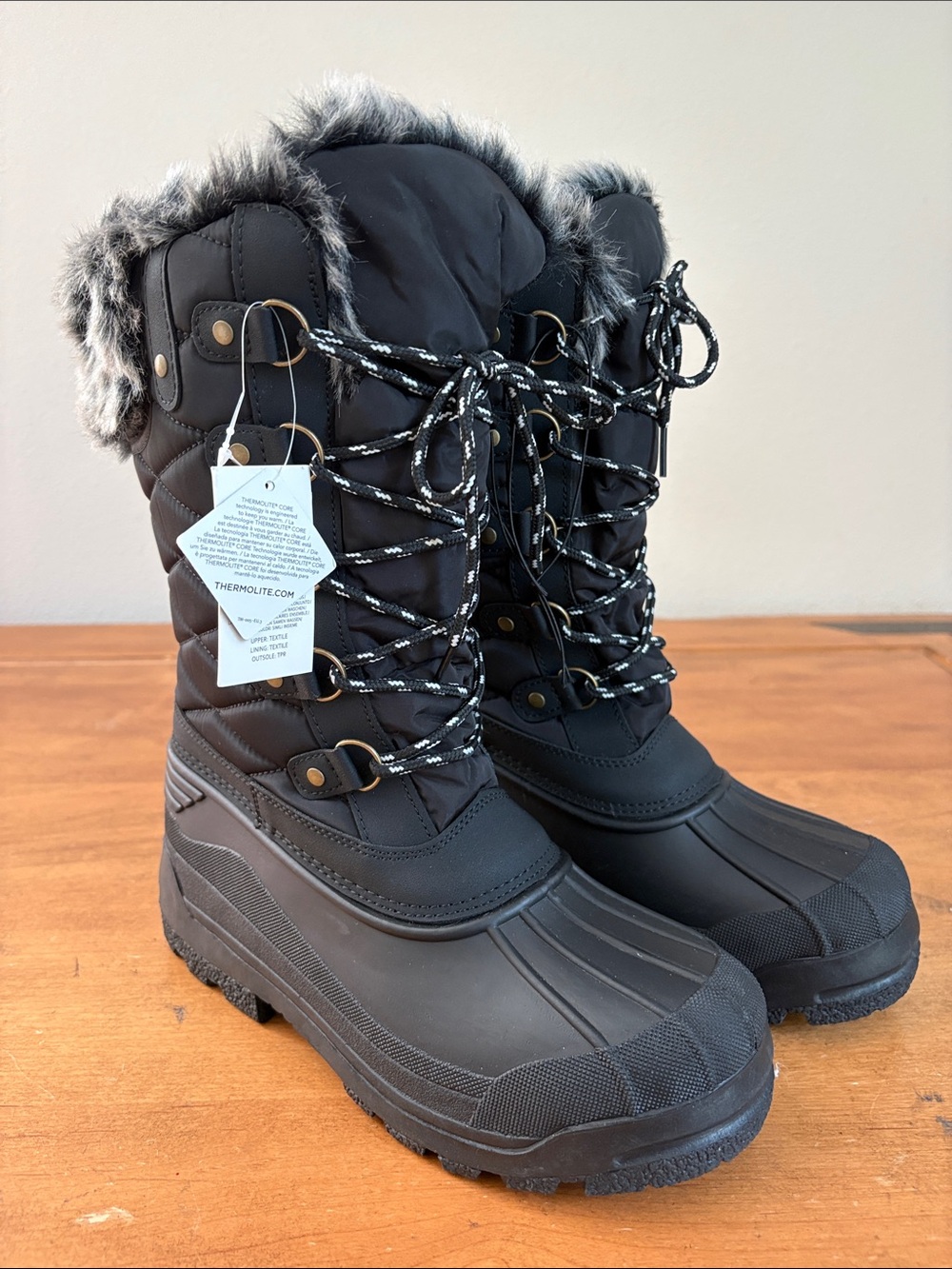 Thermolite NWT Brand Black Women's Insulated Winter Boots Size 7